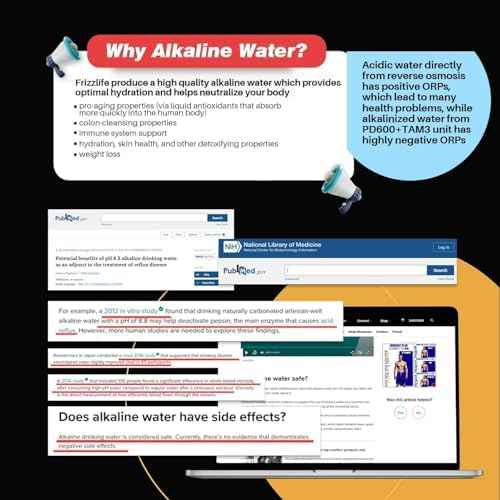 Frizzlife Reverse Osmosis Water Filter - Alkaline Mineral pH+, NSF/ANSI 58&53&42&372 Standard, 600GPD Tankless RO Reverse Osmosis System, Under Sink, 2:1 Pure to Drain, Reduce FPAS/PFOA, PD600-TAM3