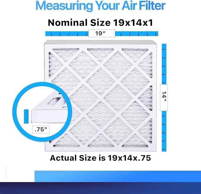 Filterking 19x14x1 Air Filter (MERV 8) (4-Pack) Dust & Allergy Control AC Furnace Filters, MADE IN USA, HVAC, Pleated, Electrostatic (Actual Size: 19 x 14 x .75)