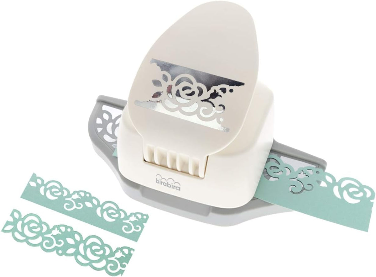 Bira Craft 2 in 1 Border Edge Craft Punch, Valentine’s Day Punch, for Scrapbooking (Rose-2)