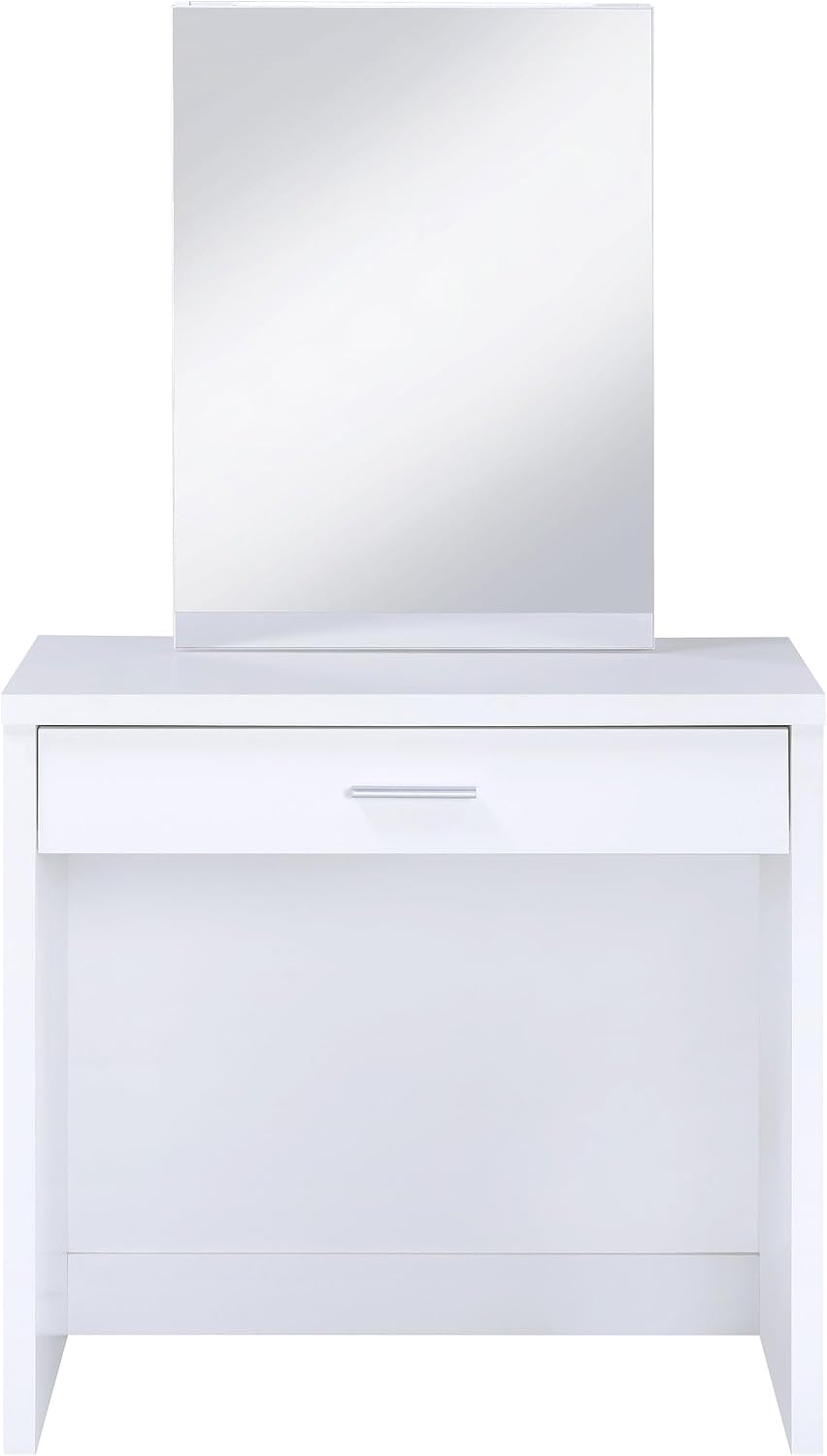 Coaster Harvey Rectangular 1-Drawer Vanity Table Set, White 300290