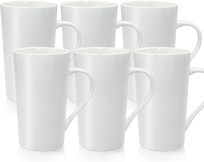 20 oz White Ceramic Coffee Mugs, Large Tall Coffee Mug