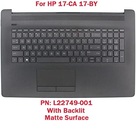 Replacement Laptop Upper Case Palmrest Backlit Keyboard Non-PTP Touchpad Assembly Part for HP 17 by/CA L22749-001 Gray