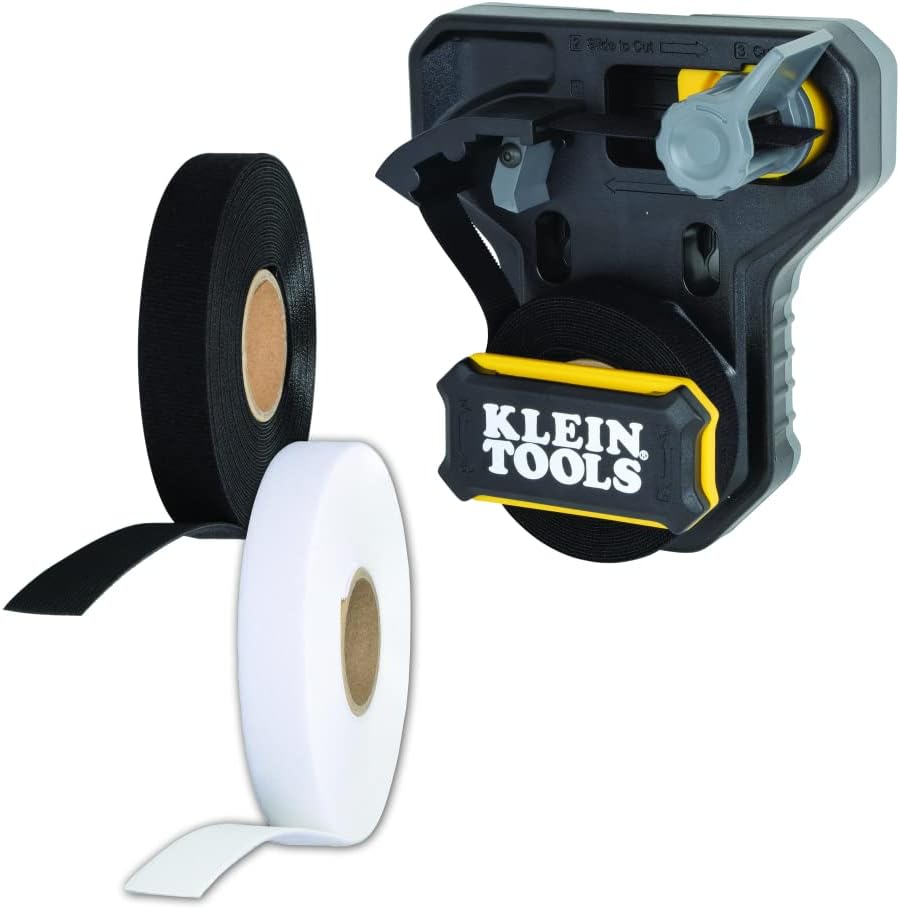 Klein Tools 80144 Cable Management Hook and Loop Tape Dispenser Kit, 3-Pc