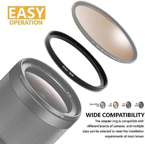 46mm to 58mm Step-up Adapter Rings Filter Adapter Black Metal Step Down Filter Ring Adapter Compatible with All Brand UV CPL ND Camera Lens Filter Stepping Rings (46mm-58mm)