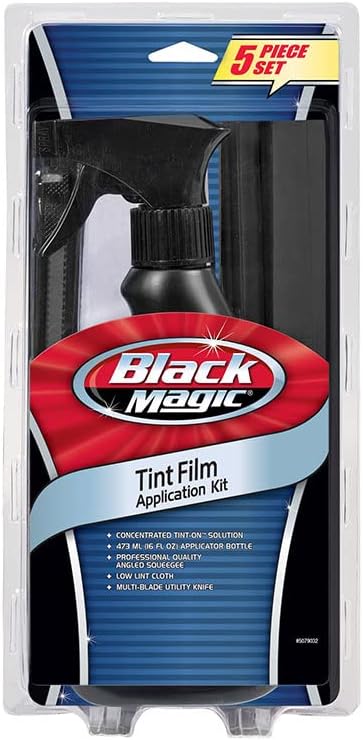 Rvinyl Window Tint Kit Compatible with Ford Edge 2007-2014 in Black - Spray Bottle, Razor Blade, Conqueror Squeegee, Micro Fiber Cloth