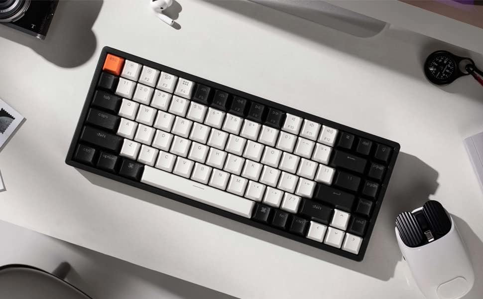 Keychron K2 Wireless Bluetooth/USB Wired Gaming Mechanical Keyboard, Hot-swappable 75% Layout 84 Keys RGB LED Backlight, Aluminum Frame for Mac Windows, Gateron G Pro Brown Switch, Version 2