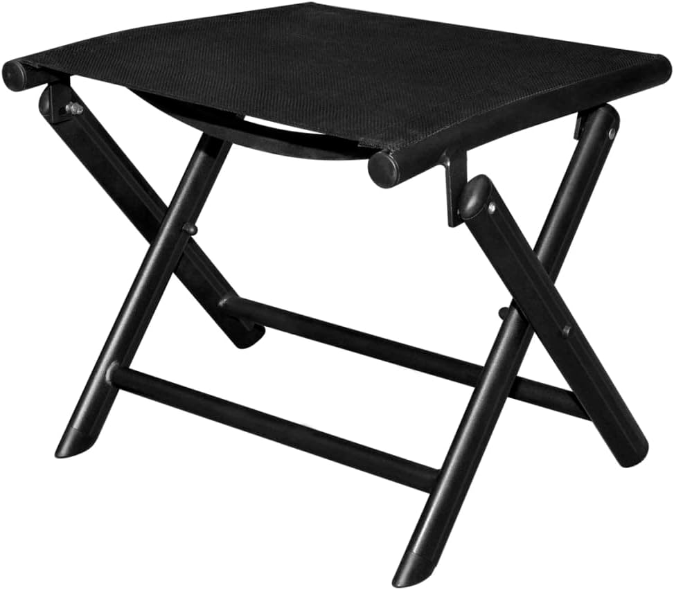 vidaXL Aluminum Foldable Footrest in Black
