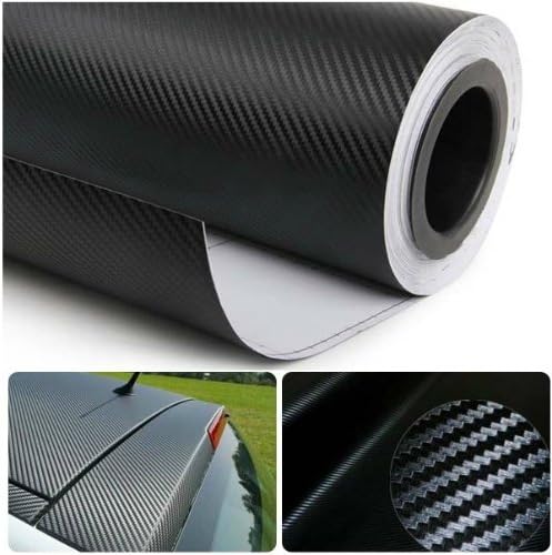 3D Carbon Fiber Vinyl Wrap Sheet – 24" x 60" Black Twill Weave