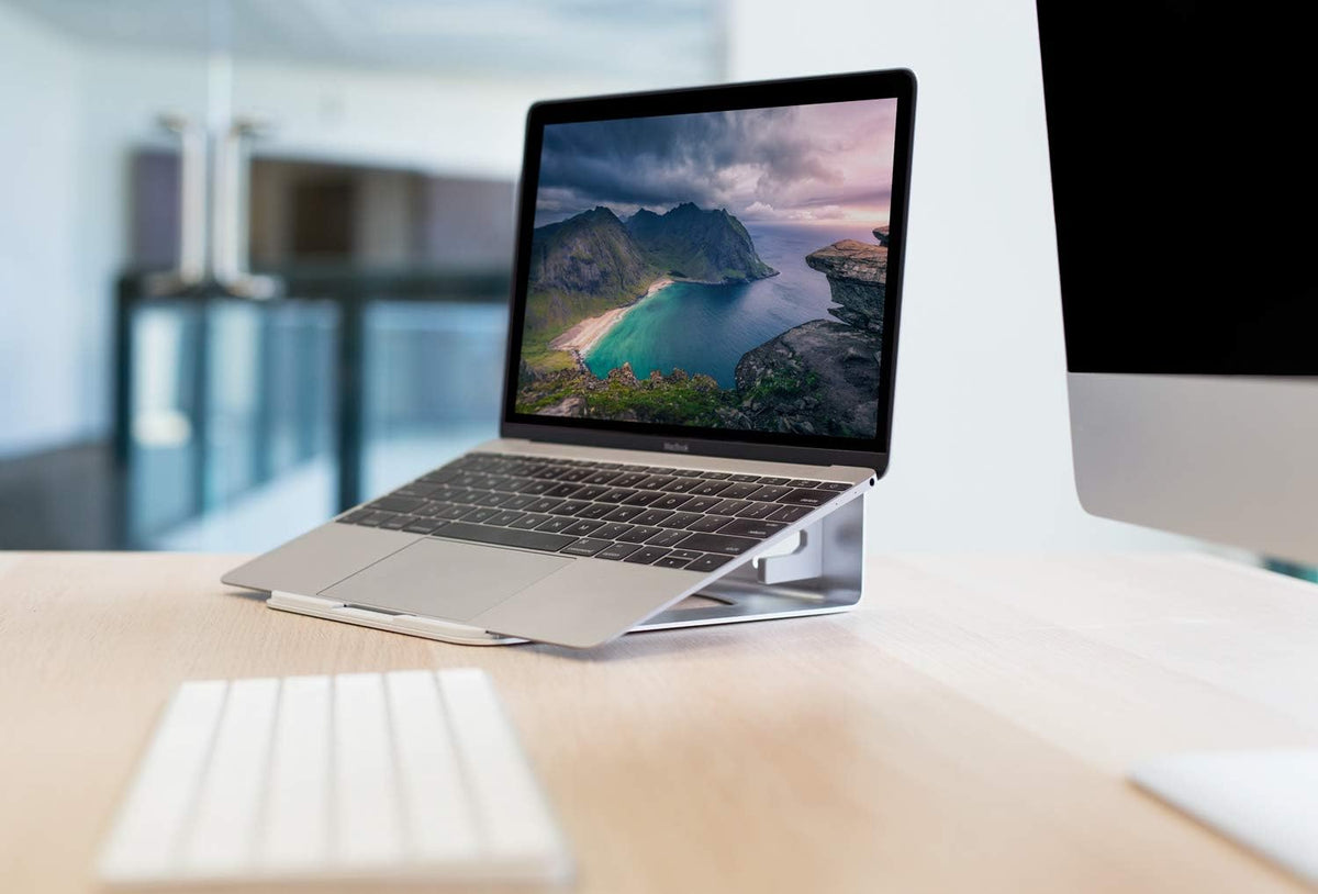 Mount-It! Vertical Laptop Holder for Desk, 2-in-1 Aluminum Laptop Stand