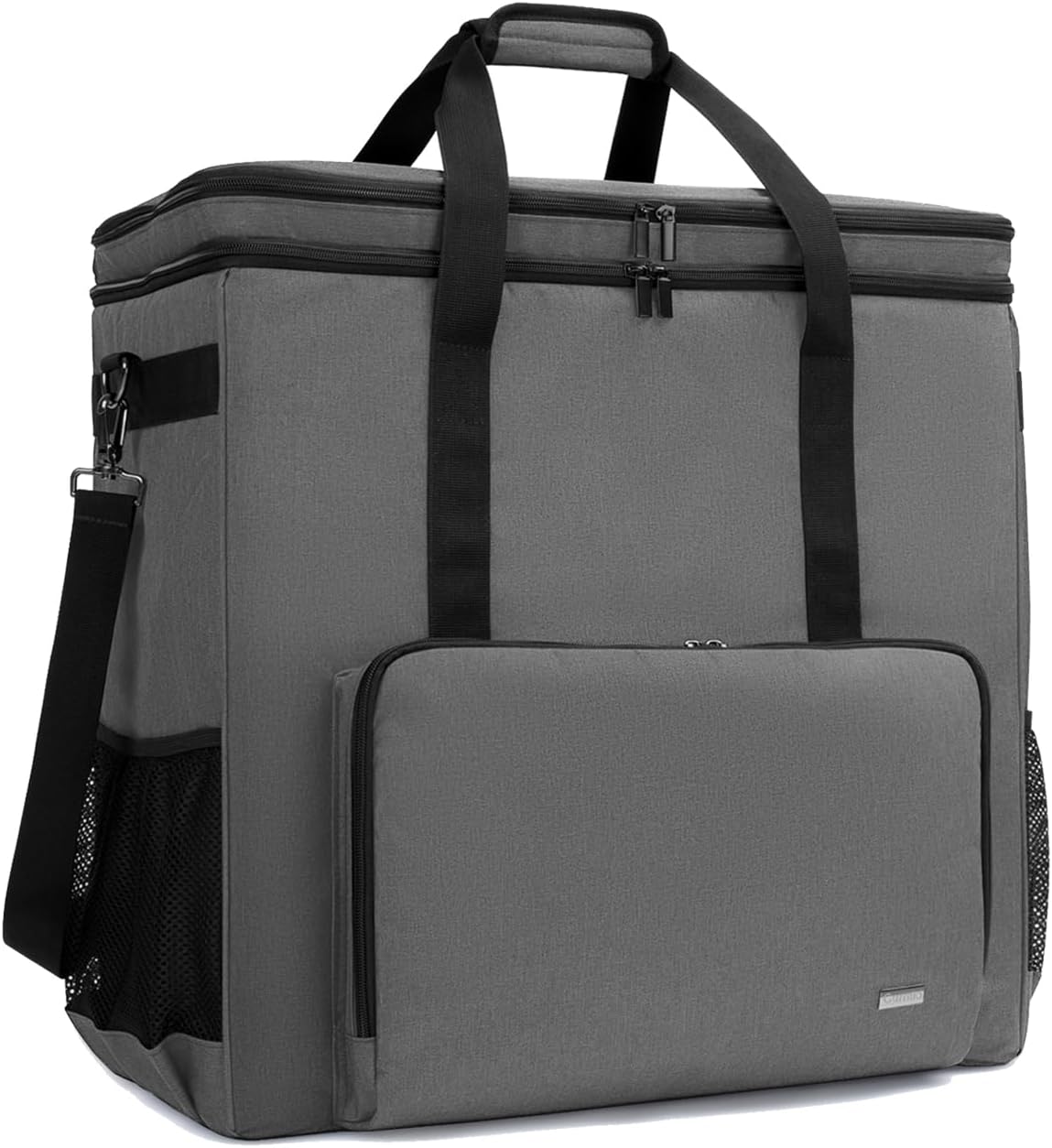 CURMIO Double-Layer PC Carrying Case, Computer Travel Bag for Tower, Gray