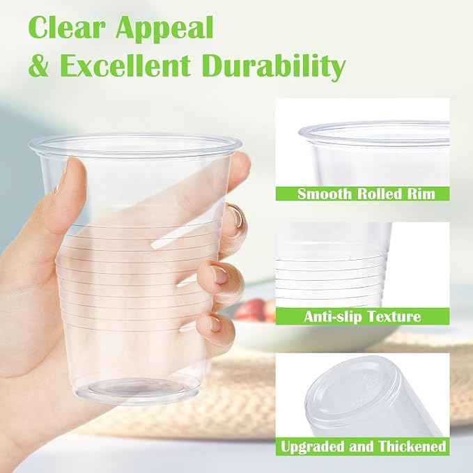 Lamosi 1000 Pack 16 oz Plastic Cups, Disposable Clear Plastic Drinking Cups |