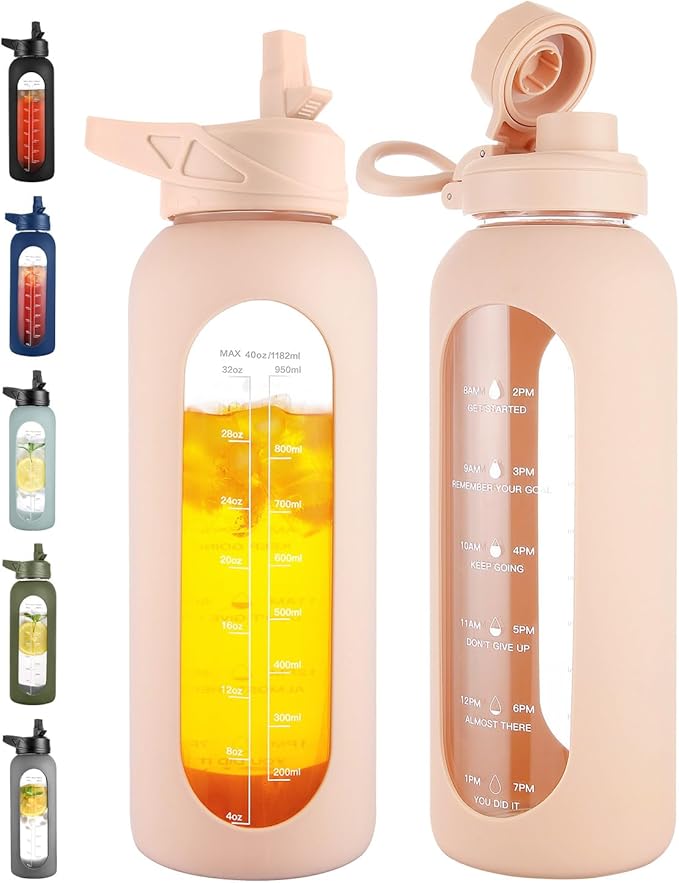 CIVAGO 40 oz Glass Water Bottle