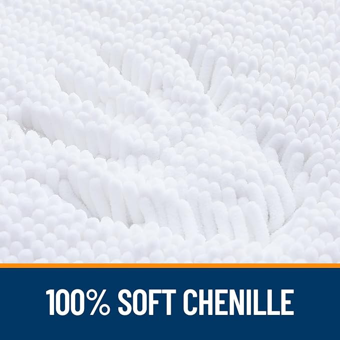 OLANLY Bathroom Rugs 30x20, Extra Soft Absorbent Chenille Bath Rugs, Rubber