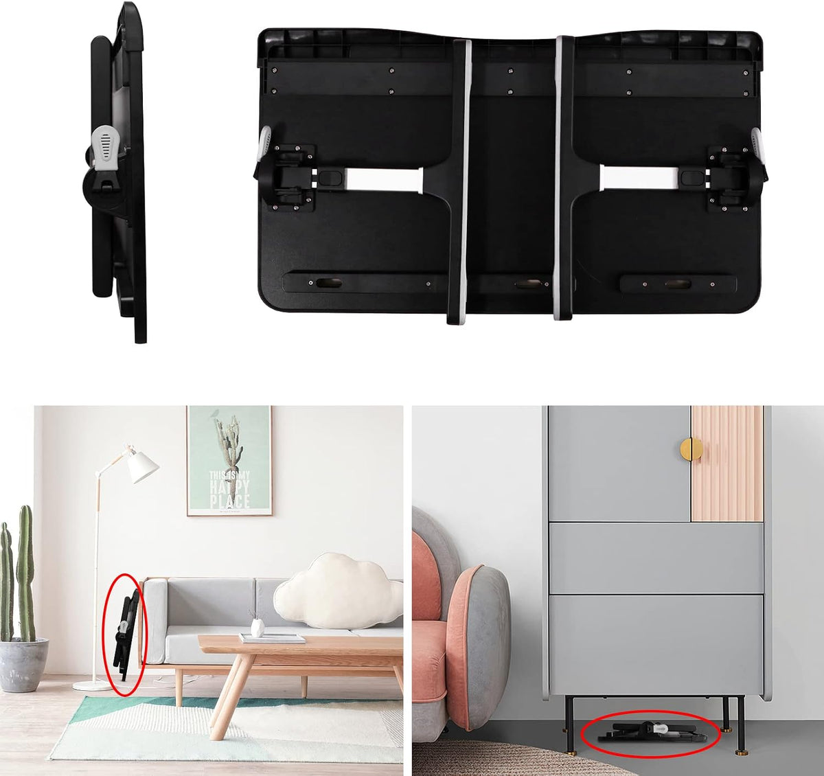 KLEAR Laptop Bed Tray Desk with Adjustable Height & Angle, No Drawer, Black