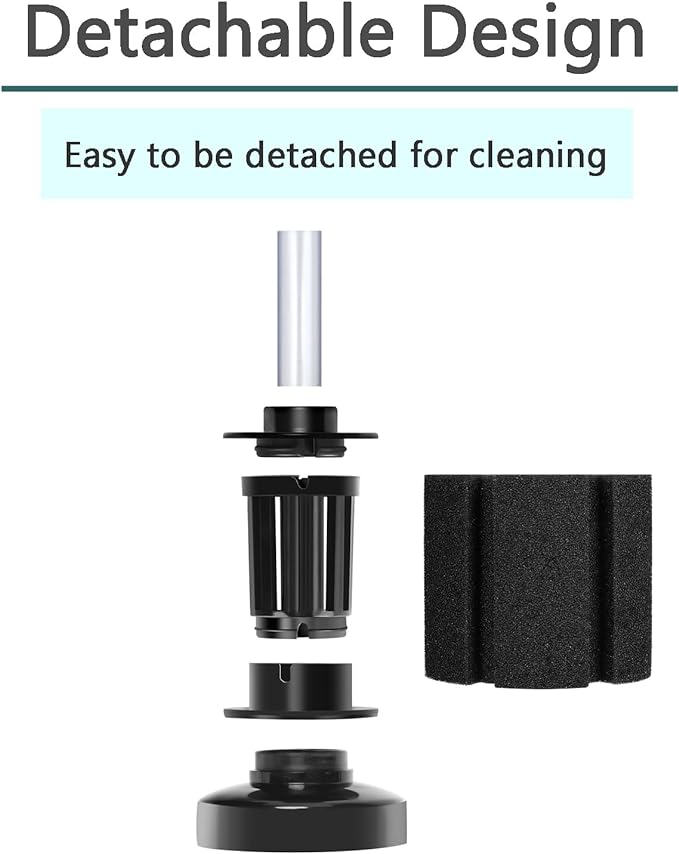 AQUANEAT Aquarium Air Powered Sponge Filter, Fish Tank Bio Bubble Filter