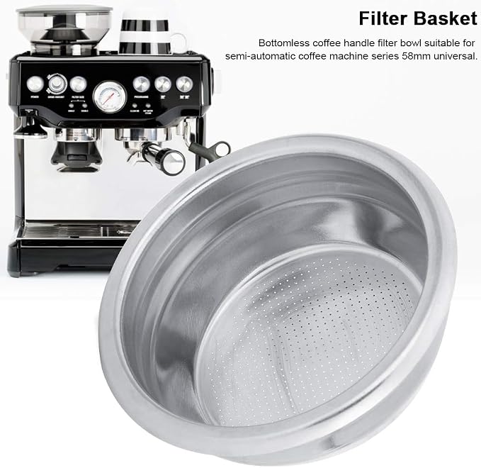 Coffee Filter Basket, 58mm Single Double Porous Filter Bowl Basket Semi