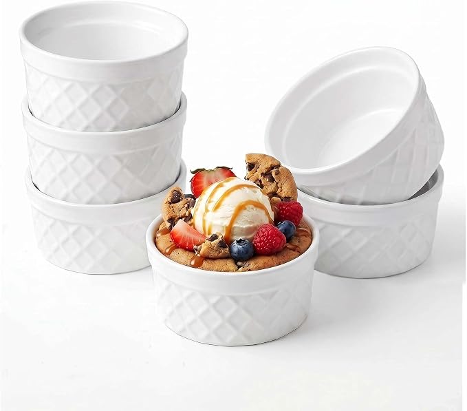 8 oz Ramekins, Suitable for Use in the Oven and Dishwasher | The stackable