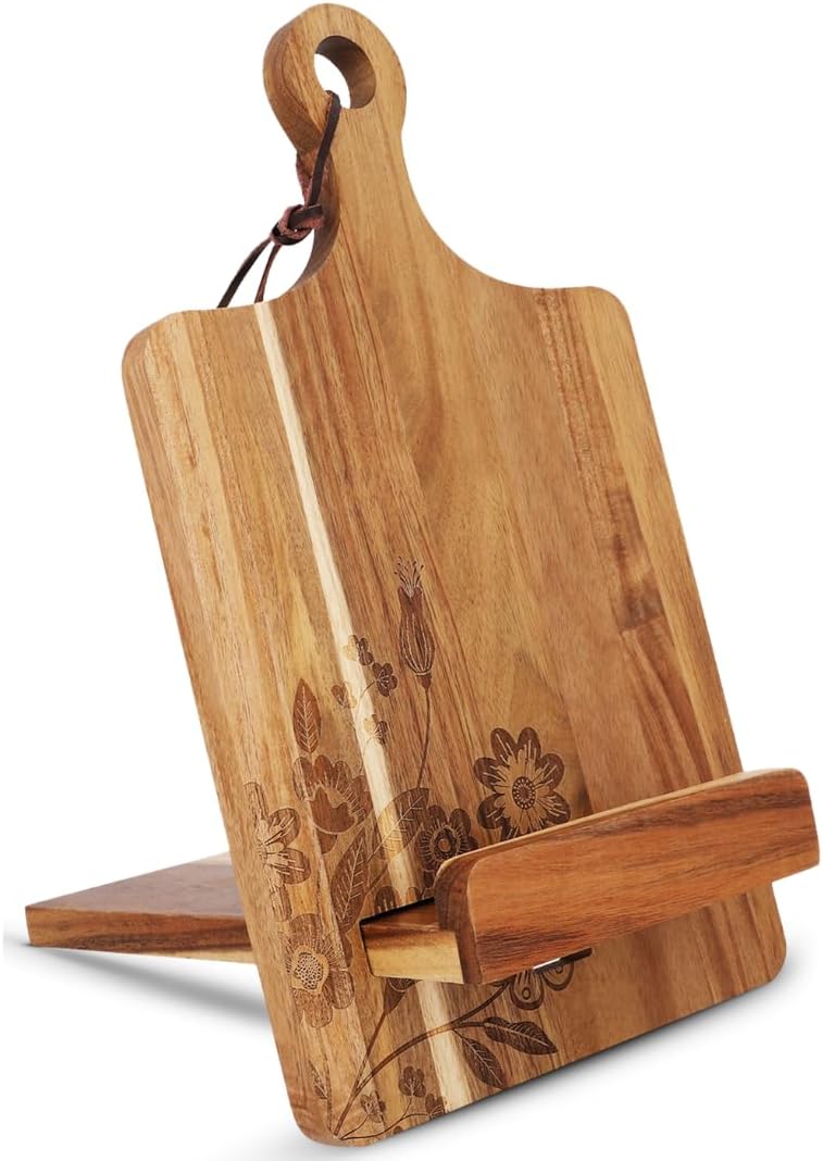Wooden Cookbook Stand for Kitchen Counter | Multipurpose Display Stand