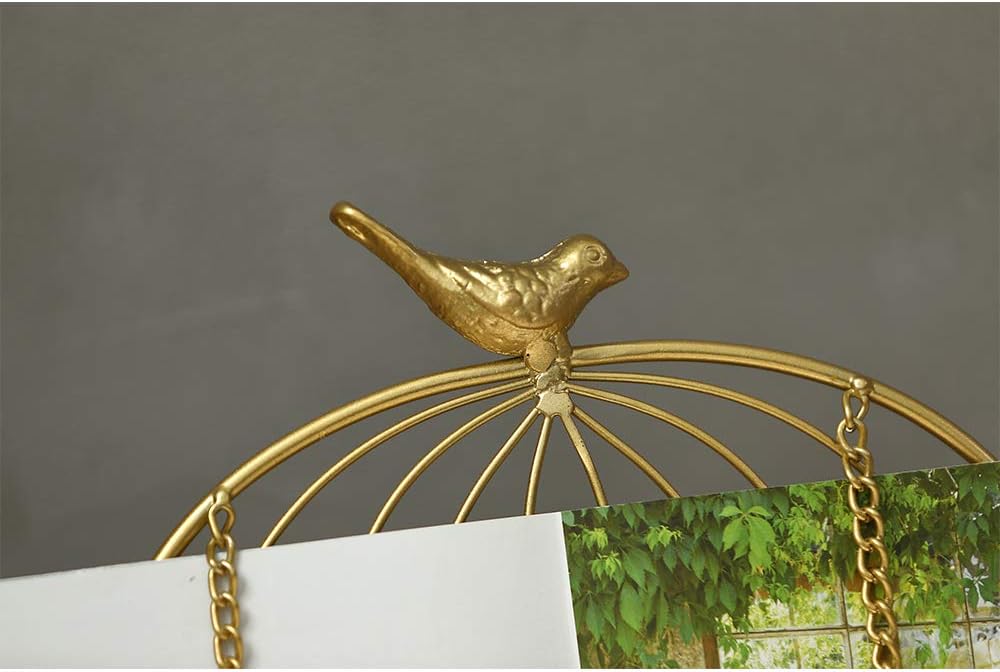 Jemeni Cookbook Stand for Kitchen, A Recipe Easel is Metal Birdcage Shaped