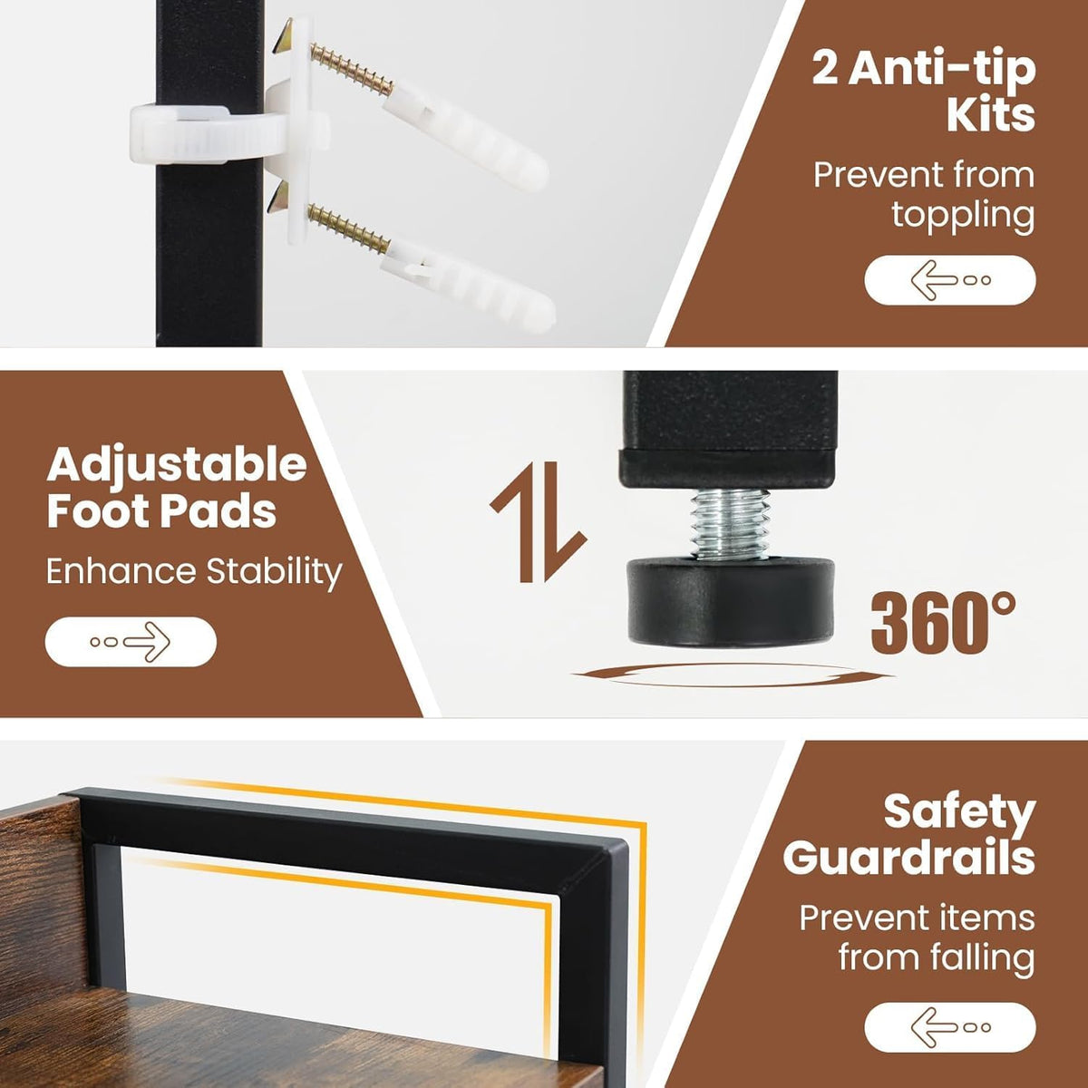 COSTWAY Desktop Bookshelf for Monitors up to 32", Countertop Organizer