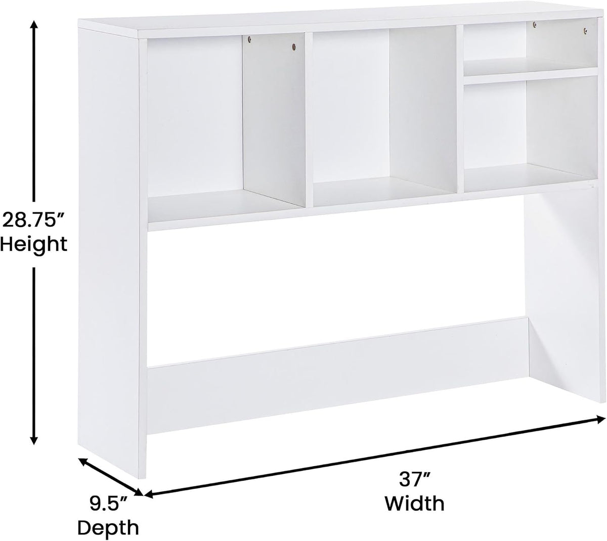 Flash Furniture Desktop Bookshelf with Multiple Cubbies, White