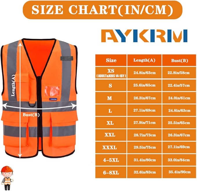 A-SAFETY High Visibility Reflective Safety Vest Customize Logo (XS-8XL)