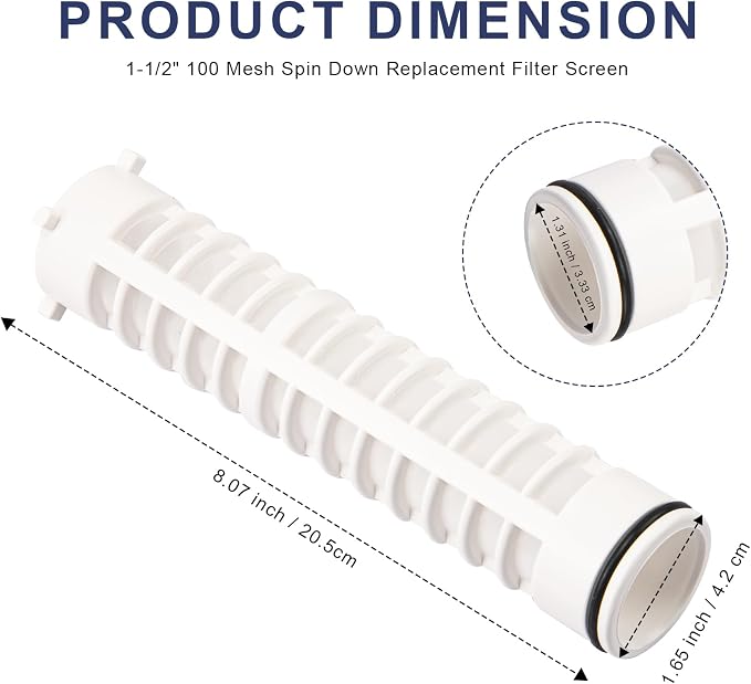 1-1/2" 100 Mesh Spin Down Sediment Replacement Water Filter Screen, Spin Down 1