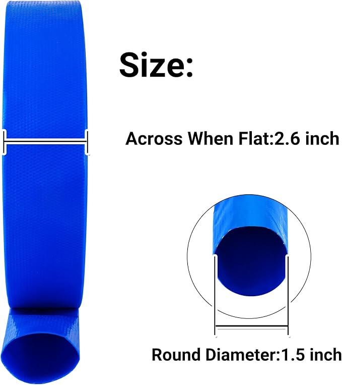 1-1/2" x 25 FT Pool Backwash Hose,