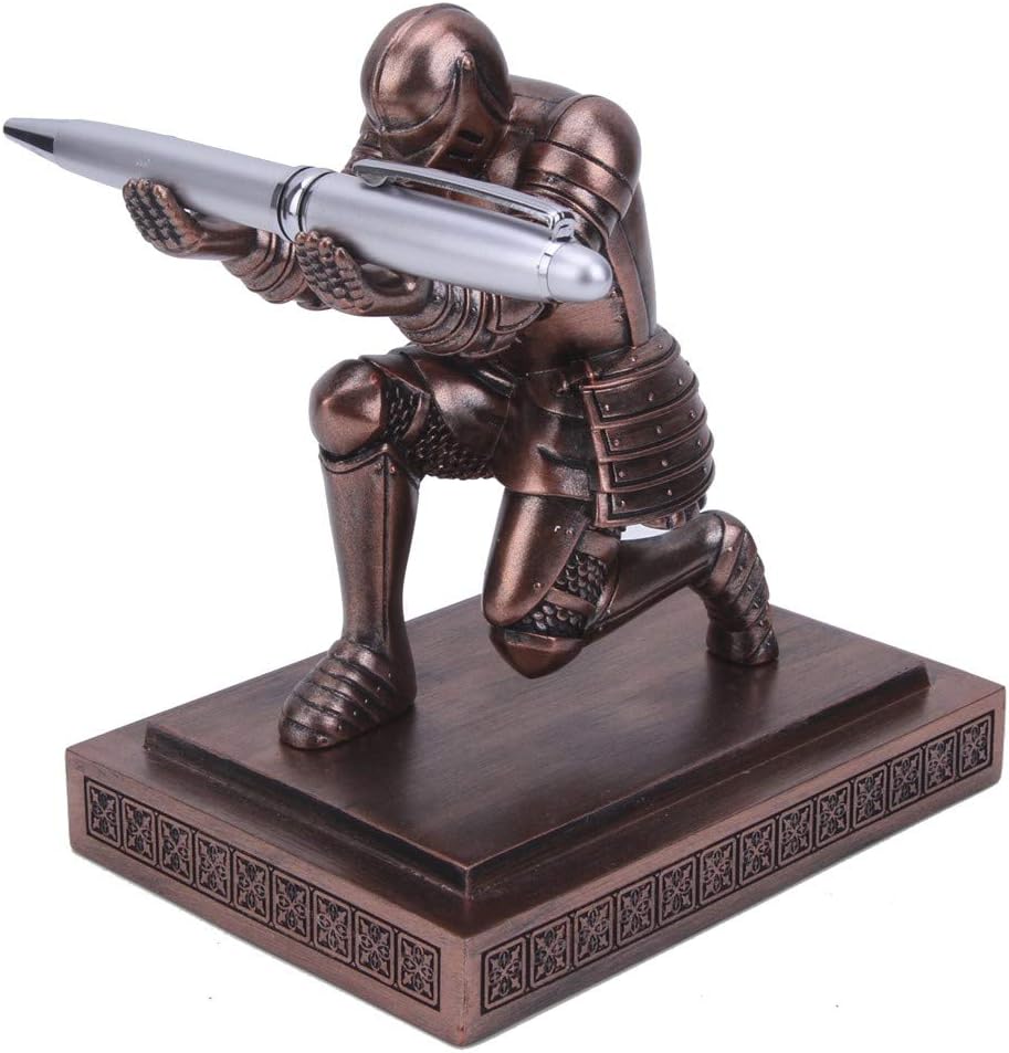 Knight Pen Holder Desk Organizers and Accessories as Gift Red