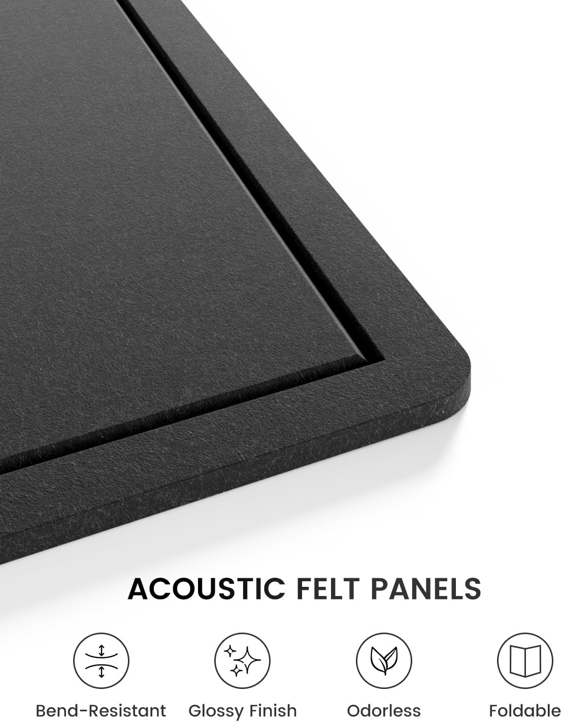 Fluxynara Felt Bulletin Board,35.4"x23.6", Black