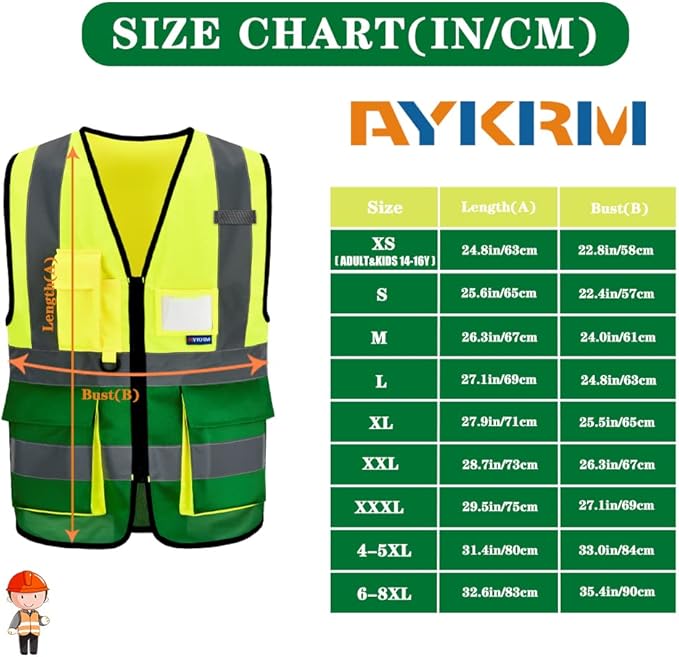 A-SAFETY High Visibility Reflective Safety Vest Customize Logo (XS-8XL)