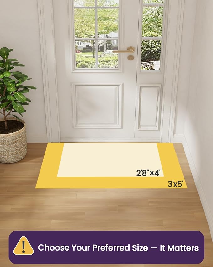 DEXI Ultra Thin Entryway Indoor Door Mat 36x56, Non Slip Rubber Backing Inside