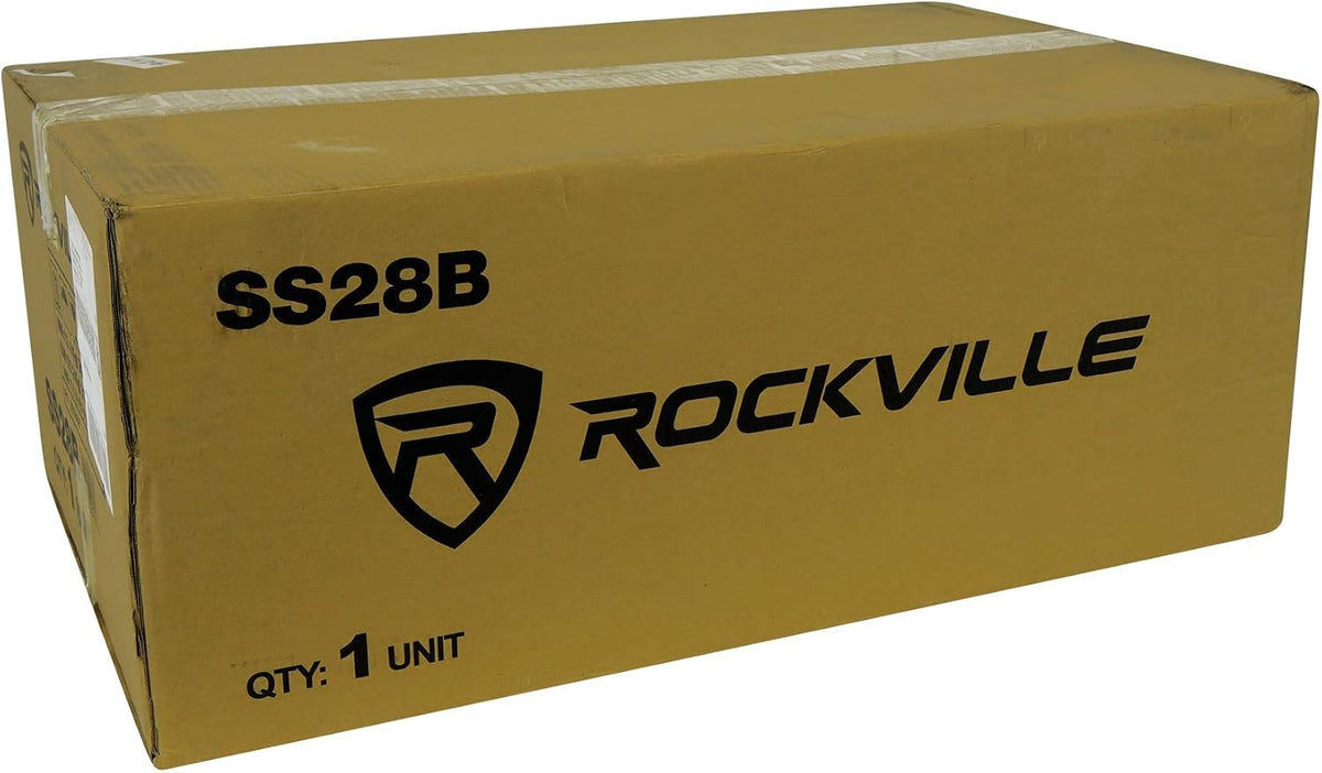 Rockville SS28B Black Wood Grain 28" Solid Home Speaker Stands Pair