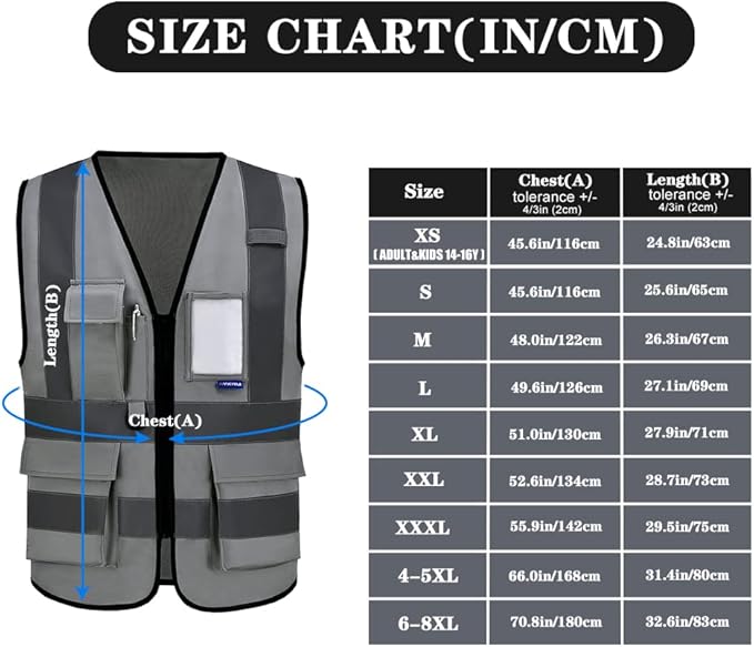 A-SAFETY High Visibility Reflective Safety Vest Customize Logo (XS-8XL)