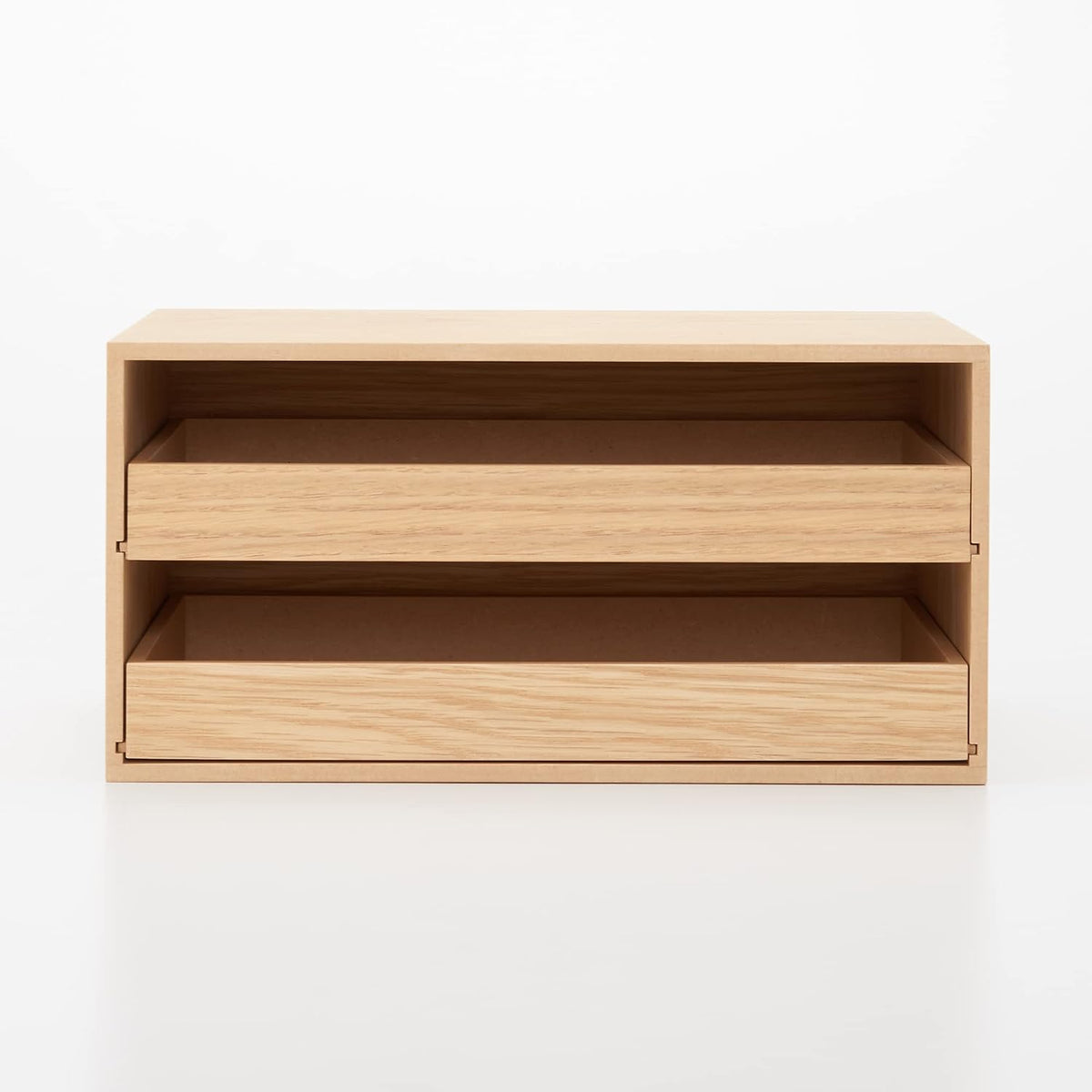 Muji 44310229 Wooden Tray Storage, 2 Drawers, Approx. Width 9.8 x Depth 6.7 x Height 4.9 inches (25.2 x 17 x 12.6 cm)
