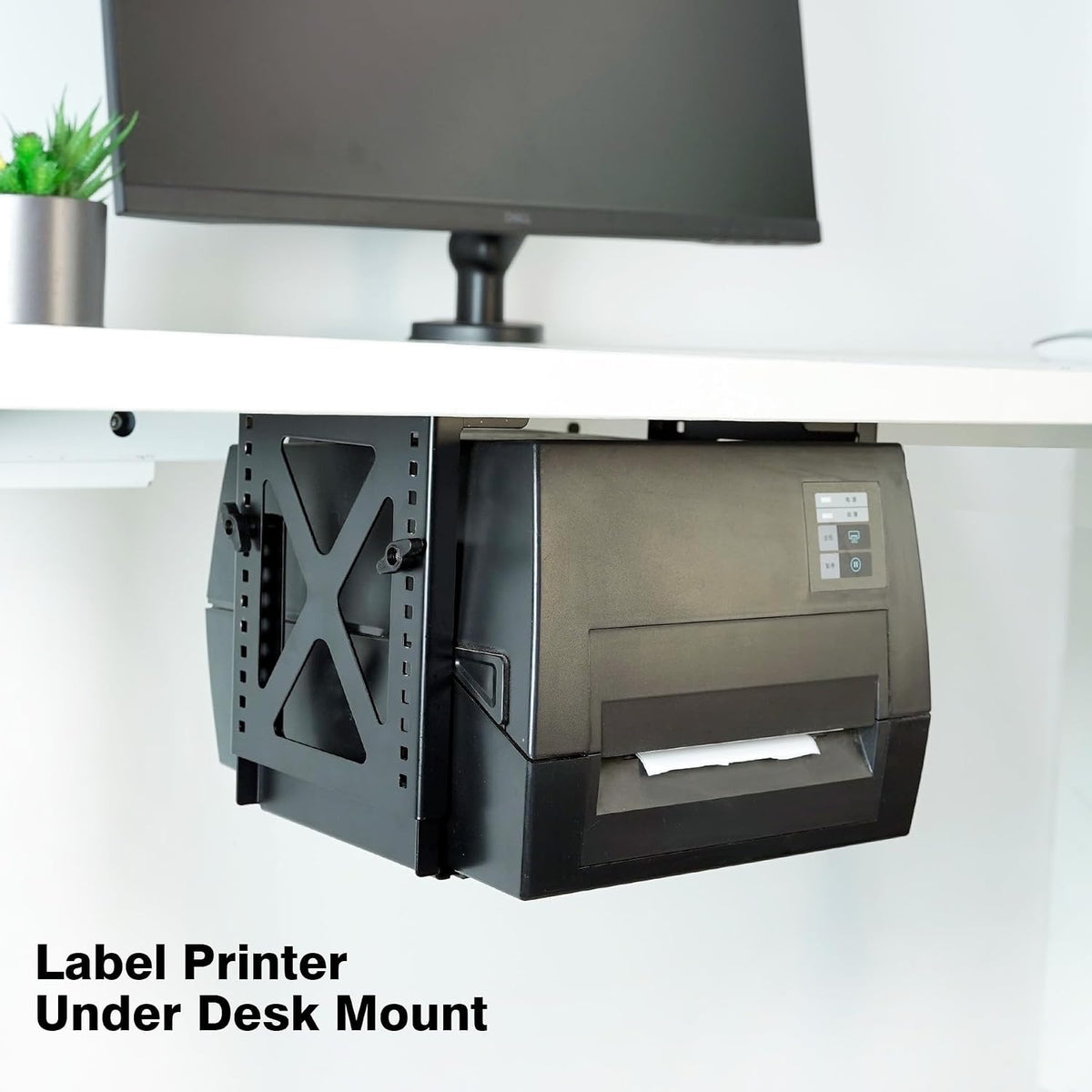 Under Desk PC Mount, Adjustable 5.6-11.2in, 33lb Steel, Ventilated