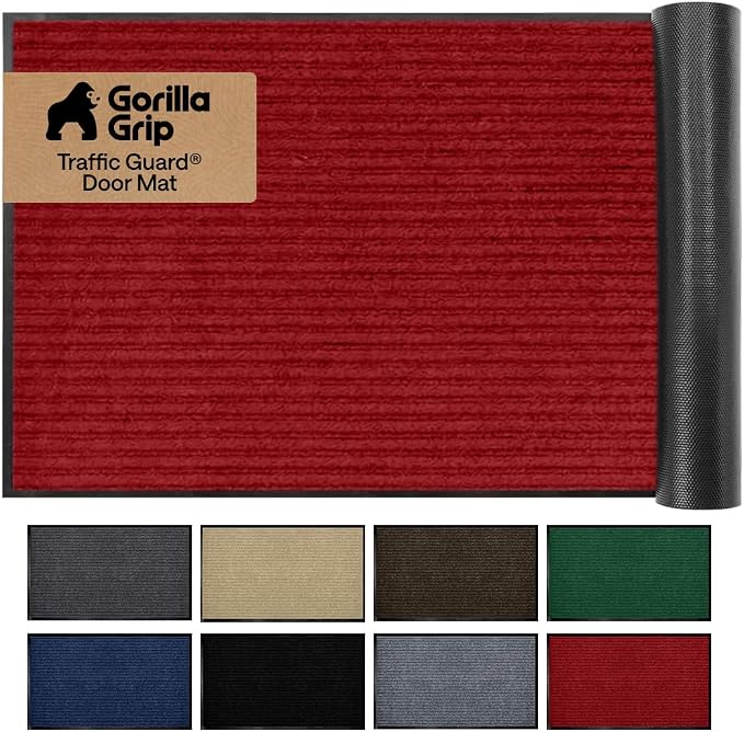 GORILLA GRIP Waterproof Traffic Guard Door Mat, Heavy Duty Entryway Mats
