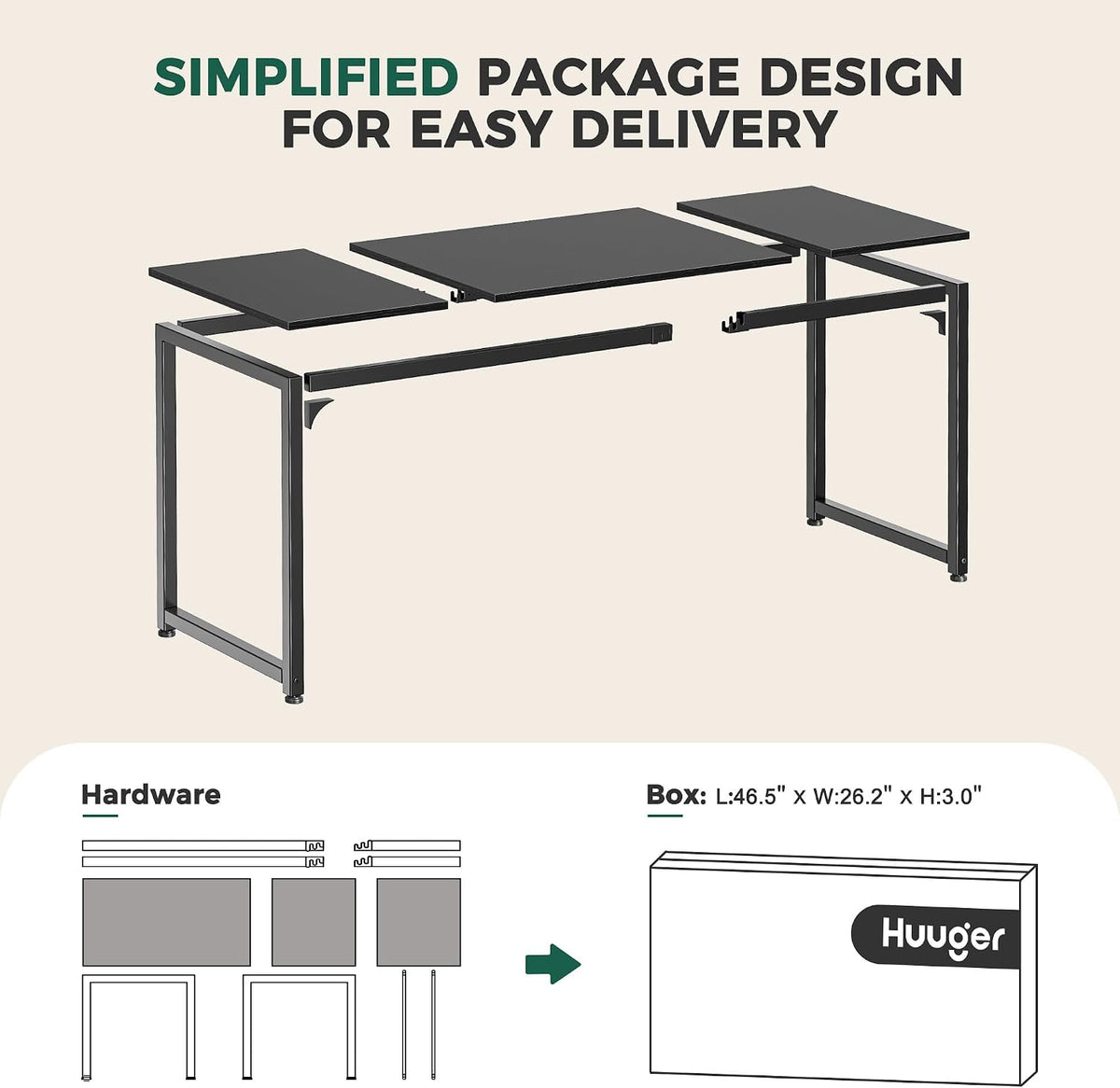 Huuger Computer Desk, 86.6 Inch Home Office Desk