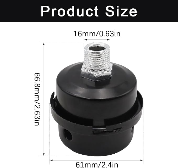 2 pcs 1/4" Thread Air Compressor Silencer, Air Compressor Intake Filter Sound