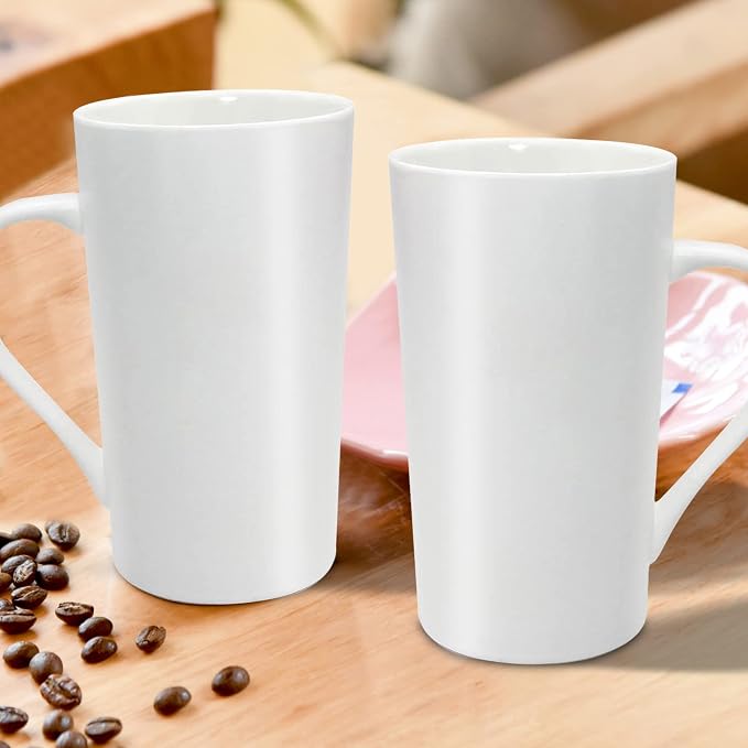 20 oz White Ceramic Coffee Mugs, Large Tall Coffee Mug