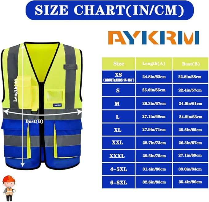 A-SAFETY High Visibility Reflective Safety Vest Customize Logo (XS-8XL)