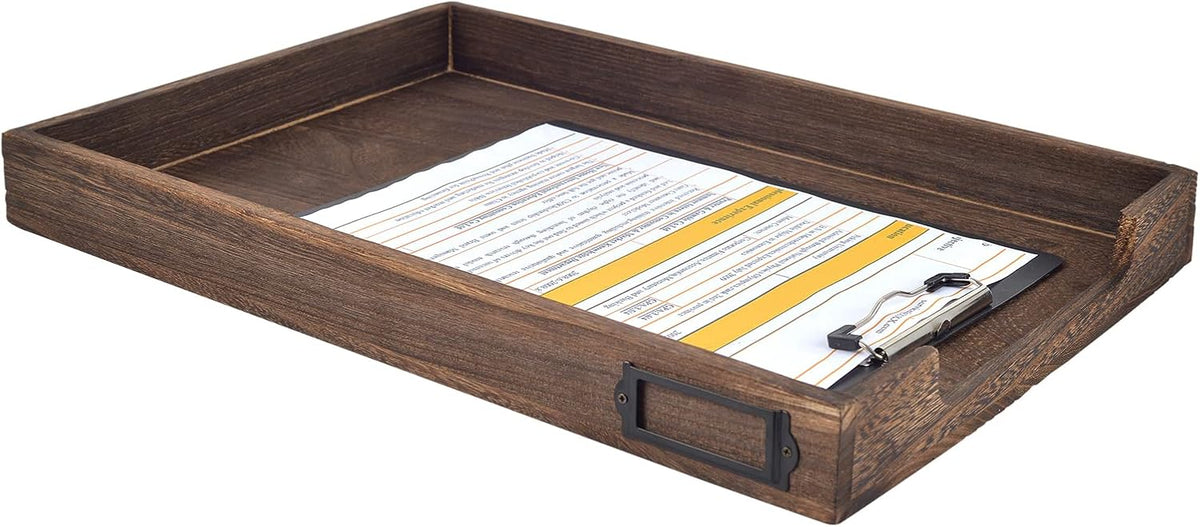 11 x 17 Paper Tray Organizer Legal Size Desk Tray Wooden Paper Tray Organizer Tabloid Size Document Folder for Engineering Office &Home Desktop Document Organizer