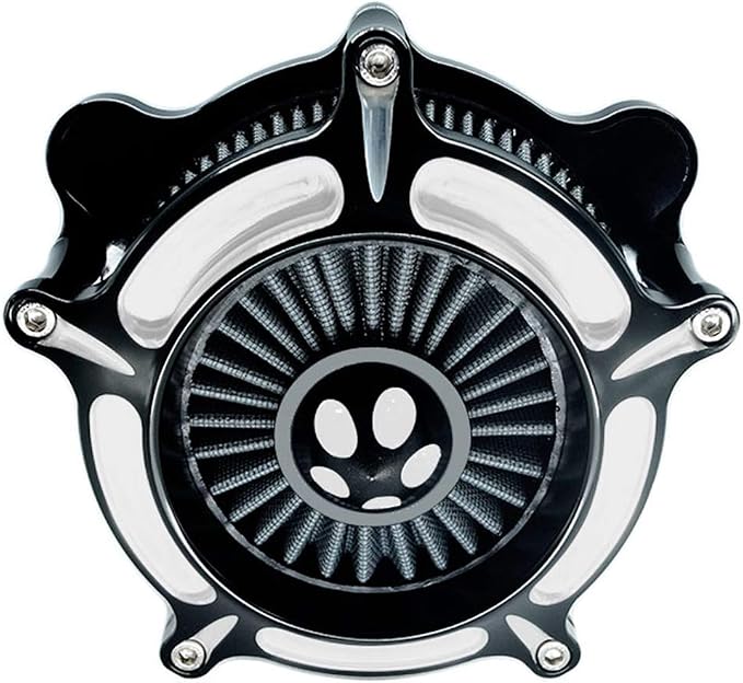 Air Filter Intake Motorcycle Turbine Cleaner Kit Cnc Cut Chrome