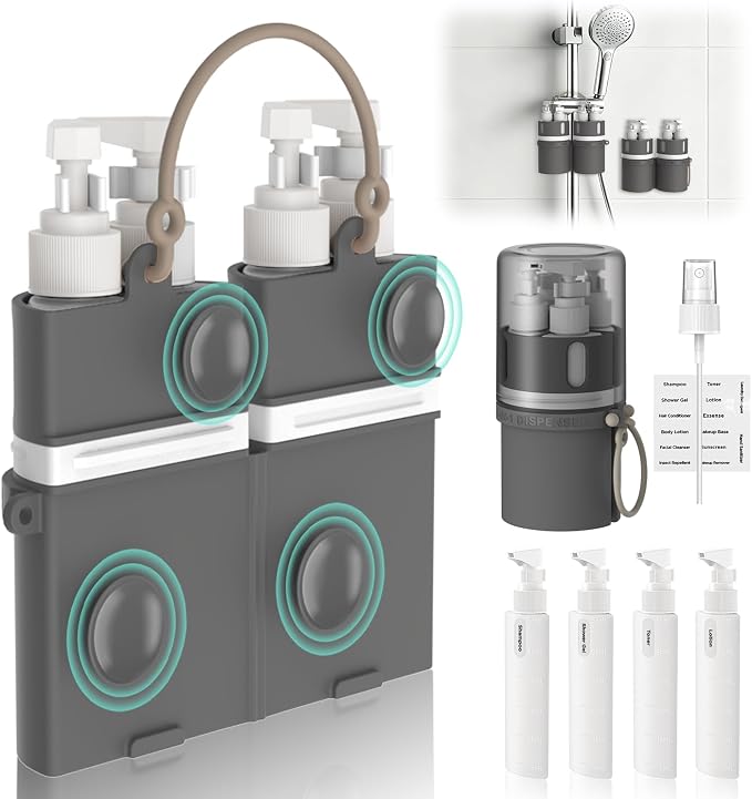 4 in 1 Travel Dispenser Bottle, Travel Toiletry Bottles