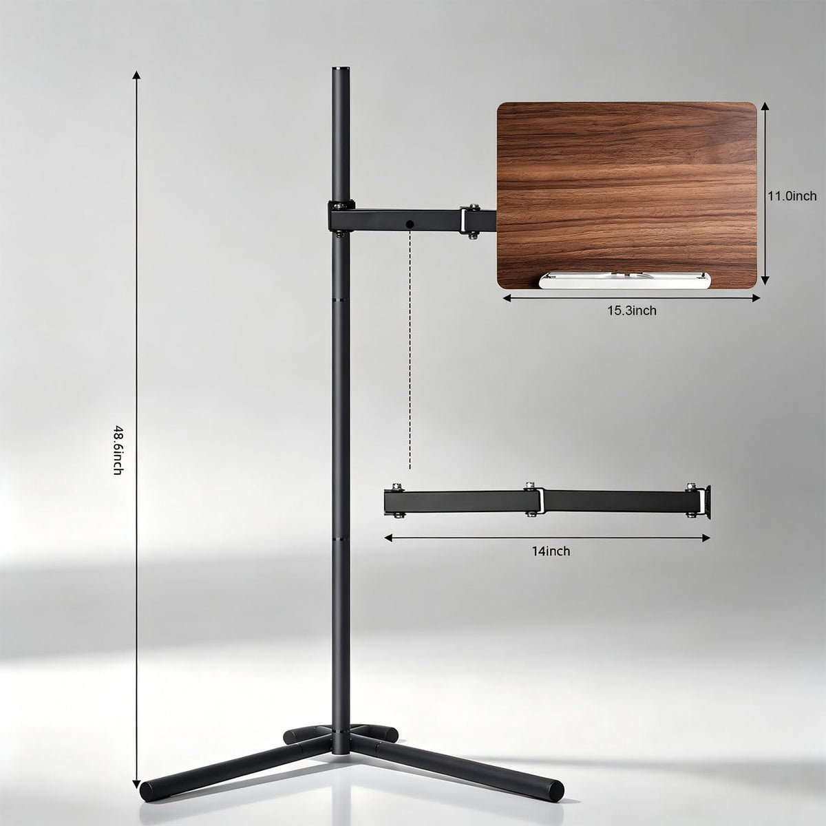 Adjustable Laptop Floor Stand for Bed, Couch, and Standing Desk Use, Large Size (Large)