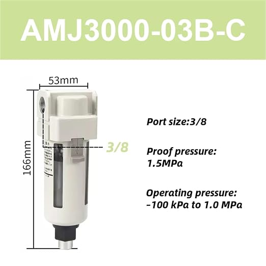 1pc Vacuum Water Droplet Separator Vacuum Pipeline Filter Negative Pressure