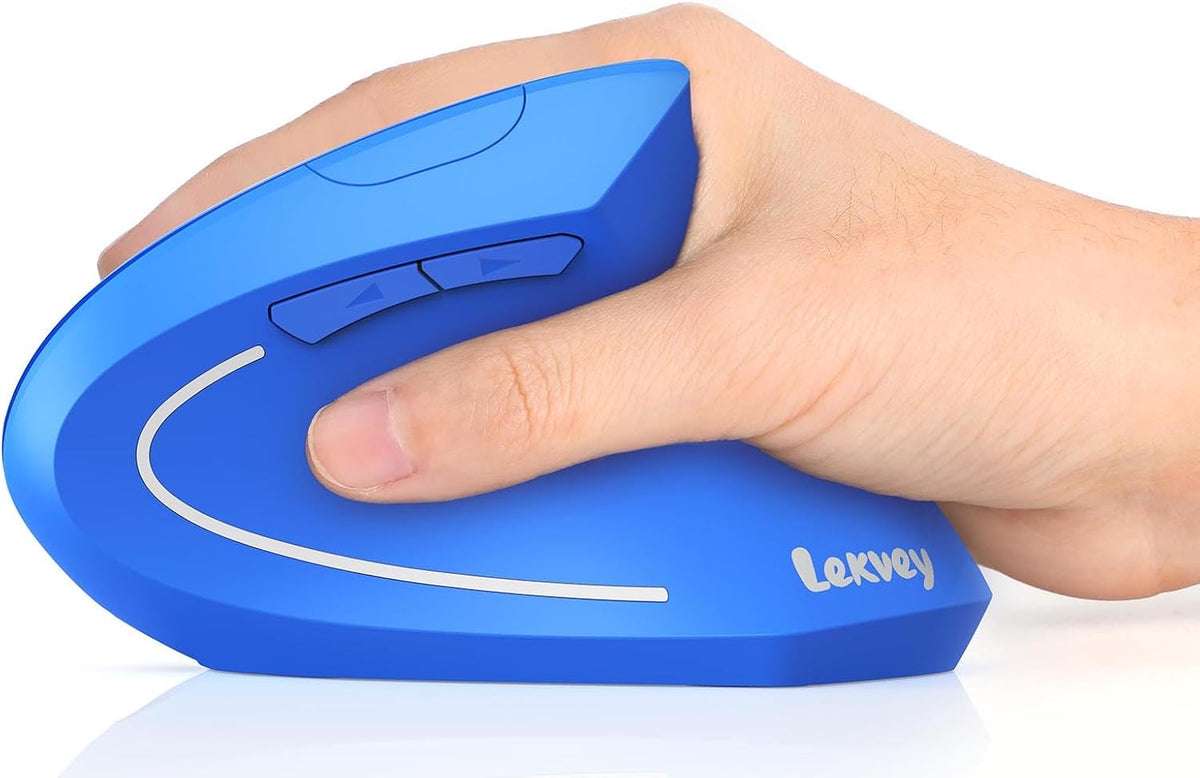 Lekvey Ergonomic Mouse, Rechargeable 2.4G USB Vertical Wireless Mouse, Blue