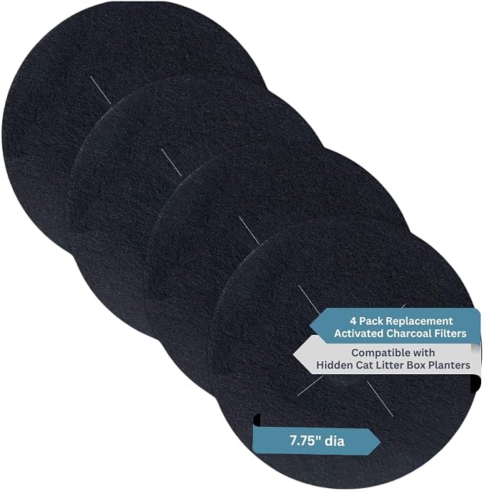 4-Pack Activated Carbon Filter for Cat Litter Box