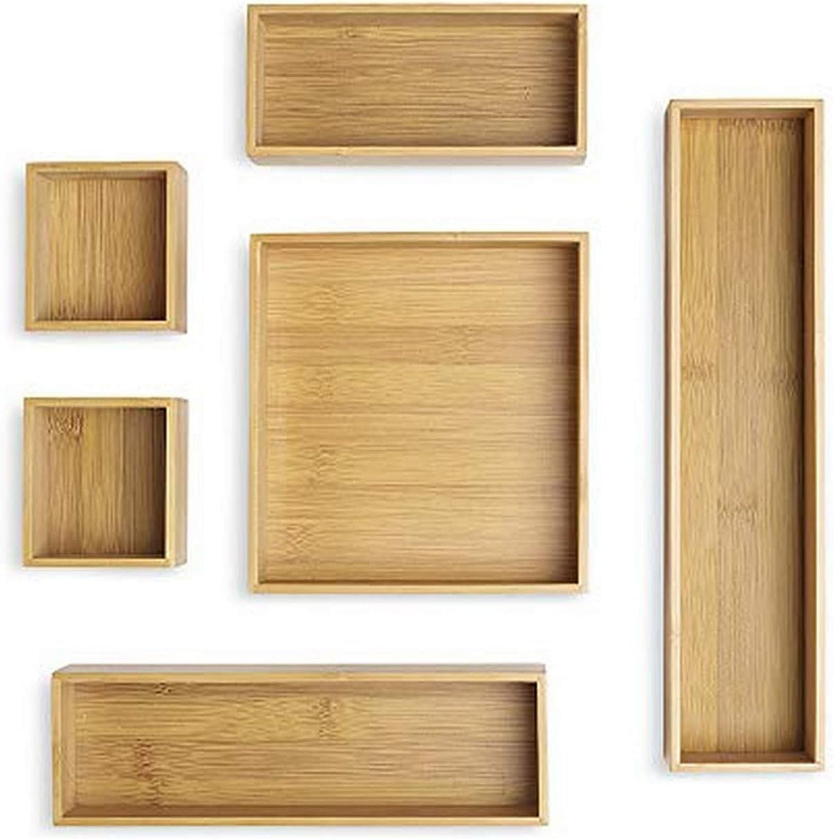 Whitmor 6-Piece Bamboo Drawer Organizers