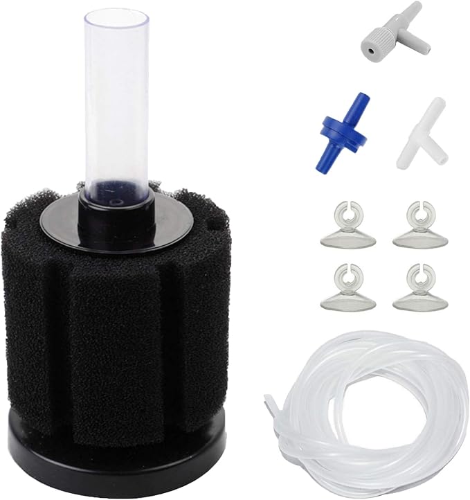 AQUANEAT Aquarium Air Powered Sponge Filter, Fish Tank Bio Bubble Filter